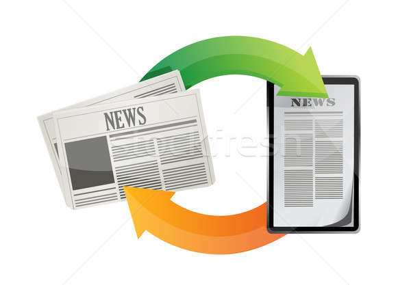 newspaper news media concepts illustration design over a white b Stock photo © alexmillos