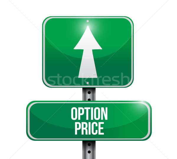 Optie prijs verkeersbord illustratie ontwerp witte Stockfoto © alexmillos