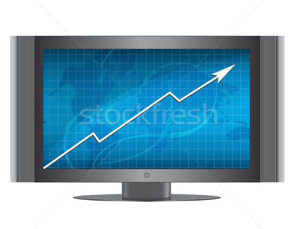 Business growth graph in monitor. Stock photo © alexmillos