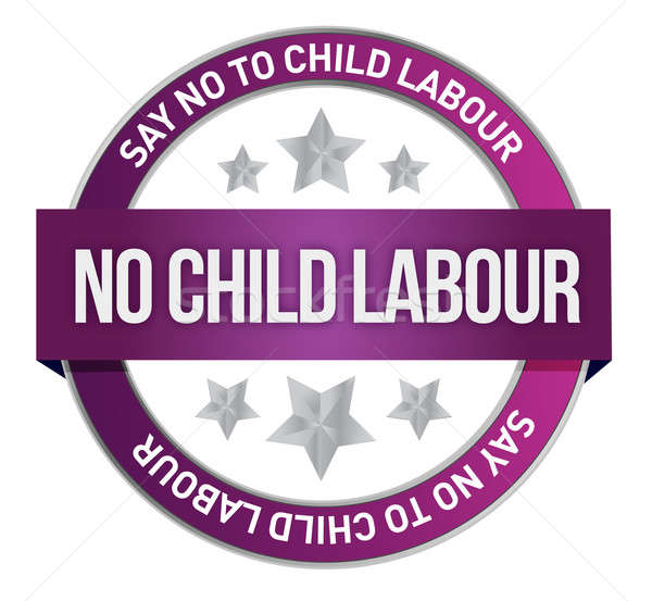 Say No To Child Labour seal illustration design Stock photo © alexmillos