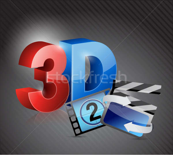 3D movie concept illustration design  Stock photo © alexmillos