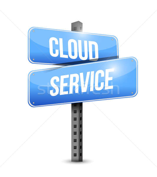 Cloud service road sign illustration design  Stock photo © alexmillos