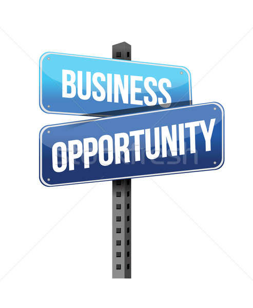 business opportunity sign illustration design over a white backg Stock photo © alexmillos