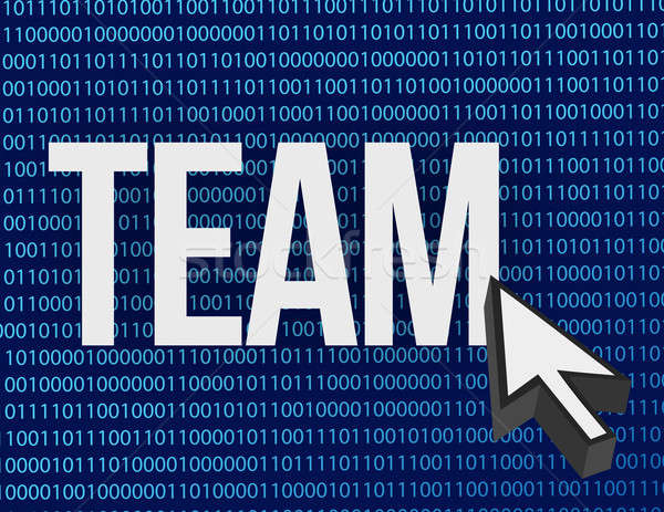 team and cursor binary blue illustration background Stock photo © alexmillos