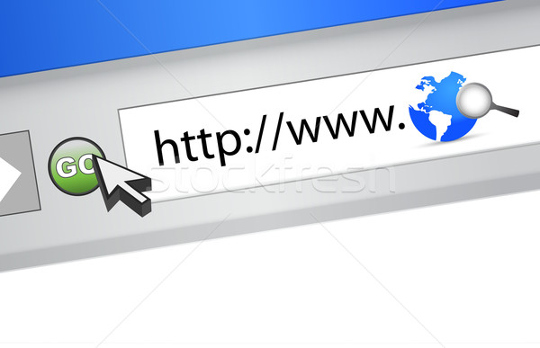 Wereldbol browser afbeelding zoekmachine computer internet Stockfoto © alexmillos