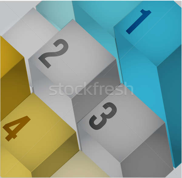 Business 3d info graphics cubes  Stock photo © alexmillos