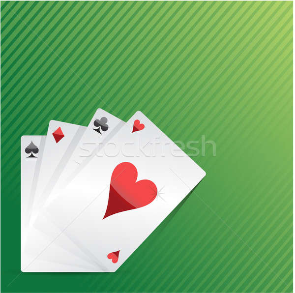 Carte pack carte da gioco tavola soldi verde Foto d'archivio © alexmillos