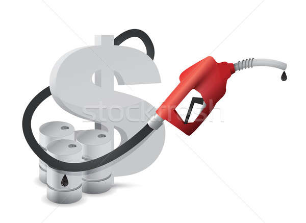 Dollárjel benzinkút pumpa fúvóka művészet kábel fekete Stock fotó © alexmillos