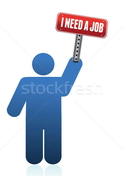 Icon with I need a job sign illustration Stock photo © alexmillos