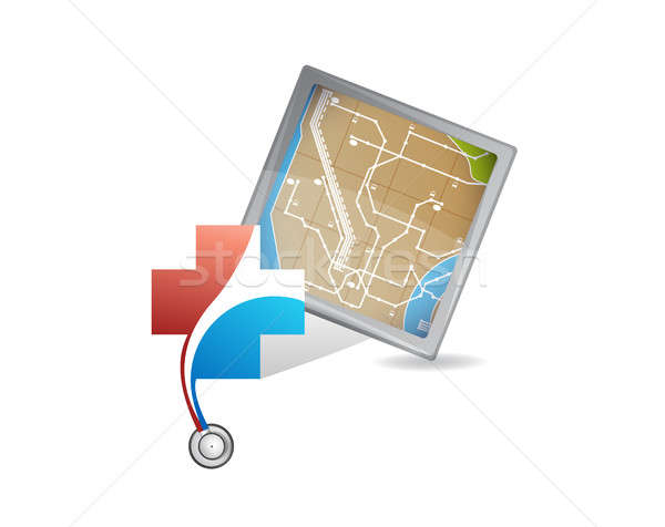 Sağlık harita örnek dizayn yalıtılmış beyaz Stok fotoğraf © alexmillos