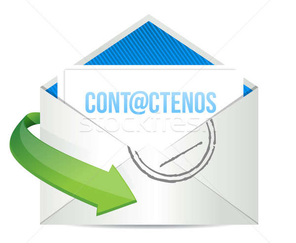 spanish contact us icon illustration design Stock photo © alexmillos