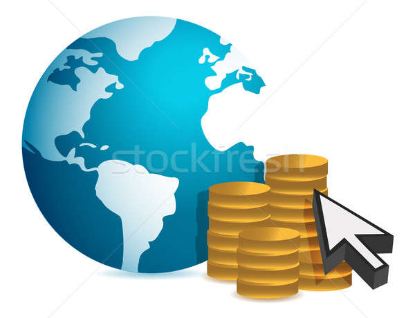 Global finance concept illustration design over white background Stock photo © alexmillos