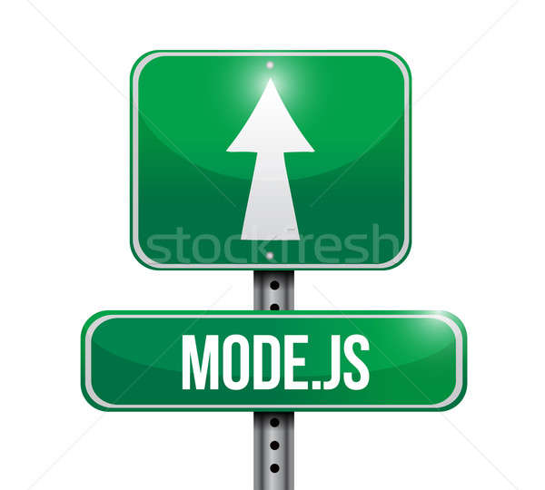 Zdjęcia stock: Model · znak · drogowy · ilustracja · biały · autostrady · ruchu