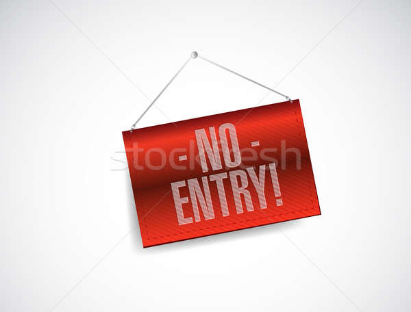 no entry hanging banner illustration design over white backgroun Stock photo © alexmillos