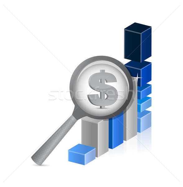 Dollar currency under review. successful graph  Stock photo © alexmillos