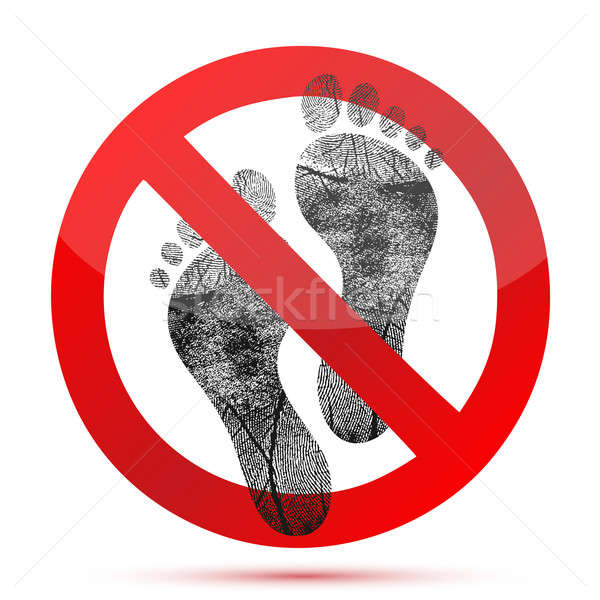 no bare feet allow illustration design over a white background Stock photo © alexmillos