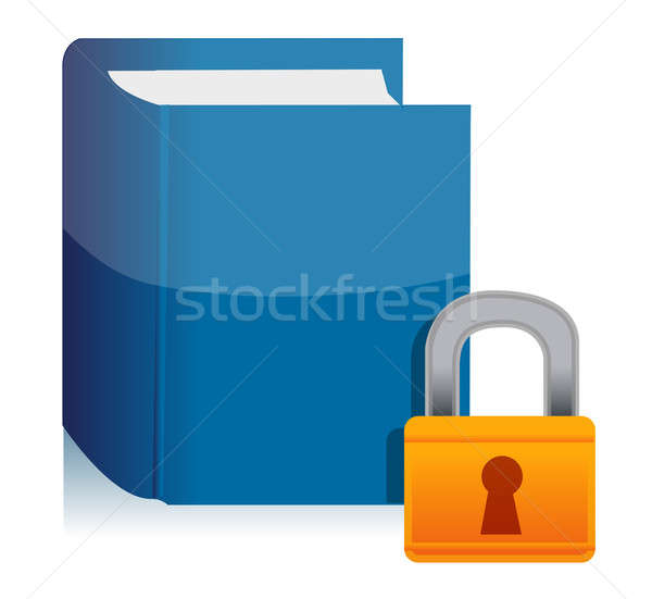 Padlock and the private book illustration Stock photo © alexmillos