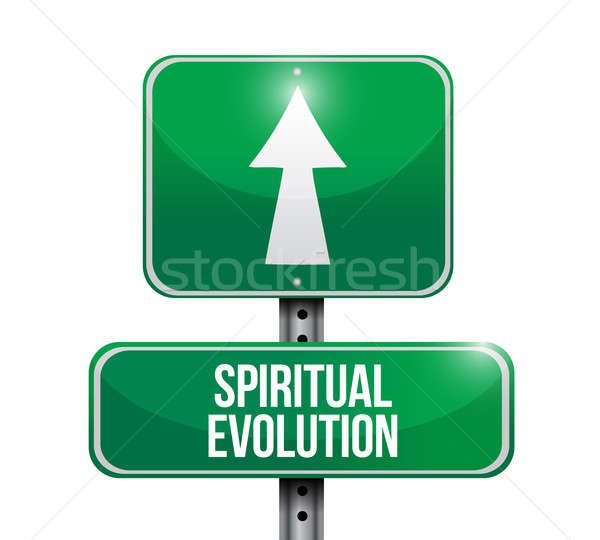 Foto d'archivio: Spirituale · evoluzione · cartello · stradale · illustrazione · design · natura