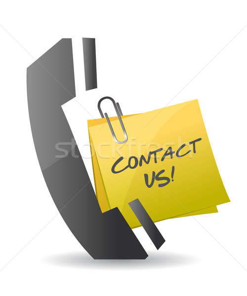 contact us phone illustration design over a white background Stock photo © alexmillos