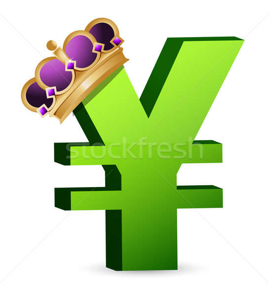 Stock photo: Yen currency gold crown 