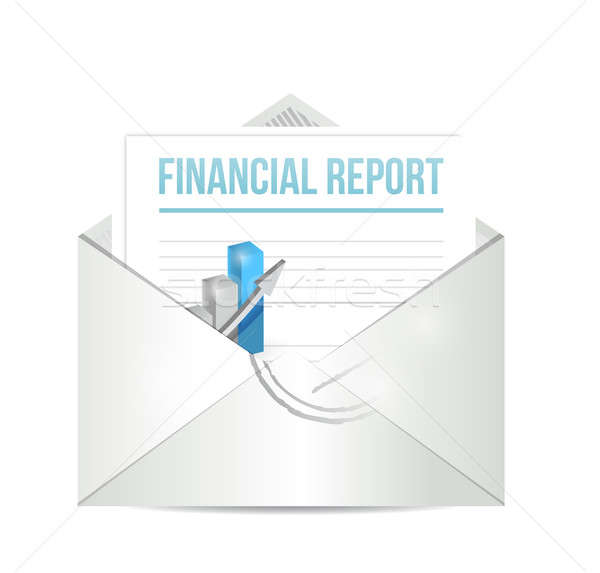 Pénzügyi beszámoló boríték illusztráció terv papír felirat Stock fotó © alexmillos