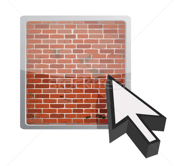 Firewall buton ilustrare proiect alb Internet Imagine de stoc © alexmillos