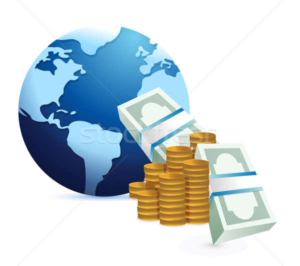 Monetären internationalen Illustration Design weiß Business Stock foto © alexmillos