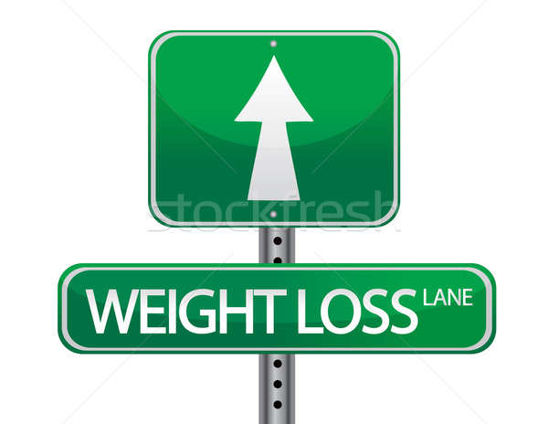 Weight loss green sign isolated over a white background. Stock photo © alexmillos