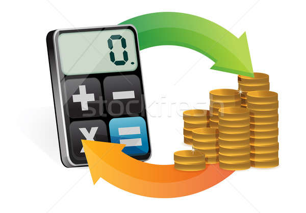 Business money cycle and modern calculator Stock photo © alexmillos