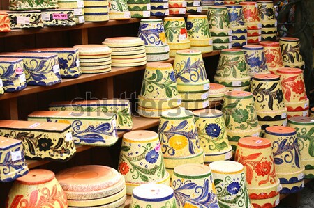 Colorful ceramic pots in Mijas Stock photo © alexmillos