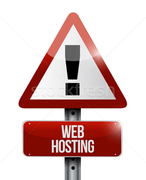 Web Hosting Warnzeichen Illustration Grafik-Design Computer Stock foto © alexmillos