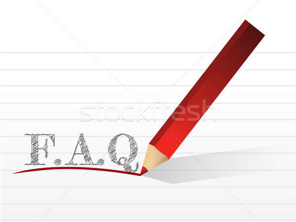 Bleistift FAQ Illustration Design weiß Papier Stock foto © alexmillos
