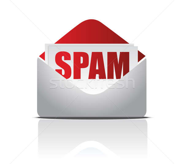Spam Mail Illustration Design isoliert weiß Stock foto © alexmillos