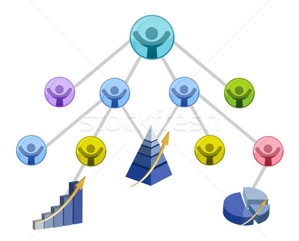 Networking business graph isolated over a white background. Stock photo © alexmillos