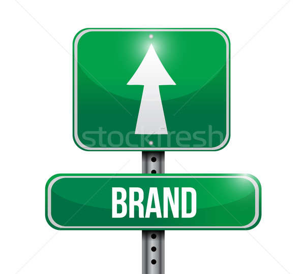 brand road sign illustration over a white background Stock photo © alexmillos