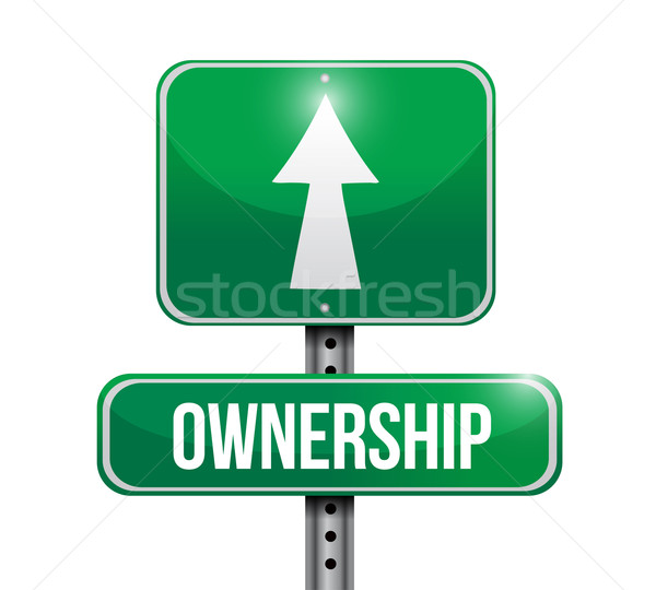 ownership road sign illustrations design over white Stock photo © alexmillos