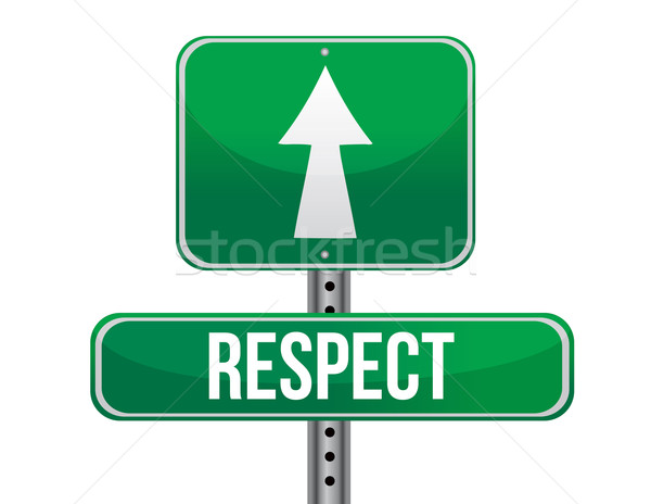 respect road sign illustration design over a white background Stock photo © alexmillos