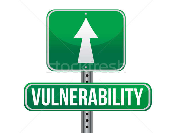 vulnerability road sign illustration design over a white backgro Stock photo © alexmillos