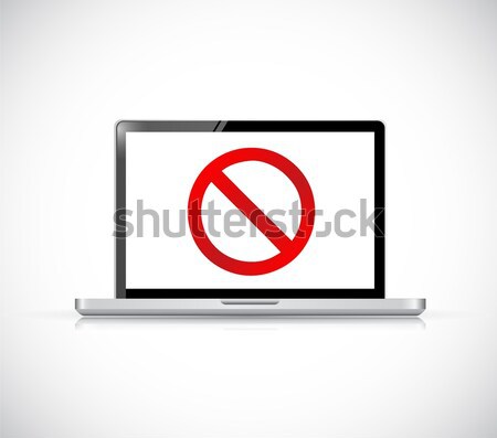 Laptop screen with the message forbidden  Stock photo © alexmillos