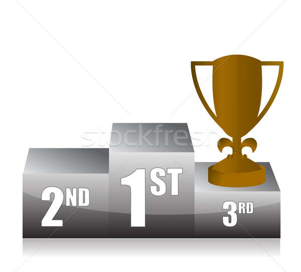 bronze trophy cup 3rd place illustration design Stock photo © alexmillos