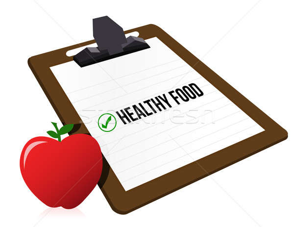 Clipboard with marked checkbox 'Healthy food' Stock photo © alexmillos