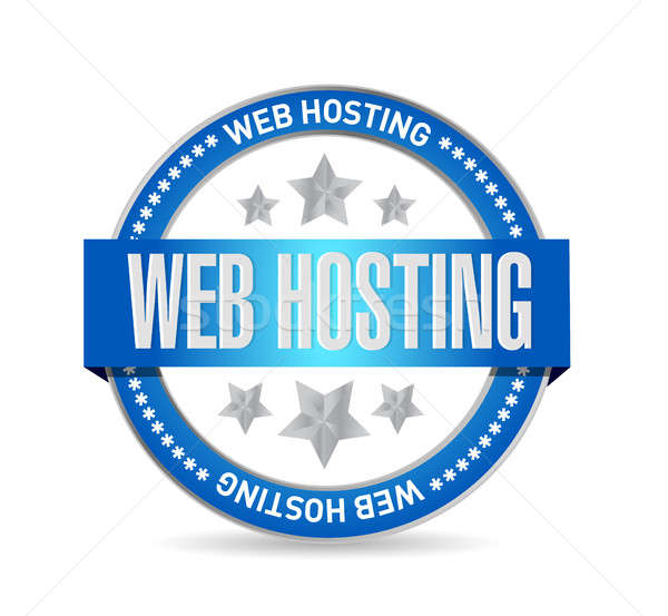 Web hosting label sign concept Stock photo © alexmillos