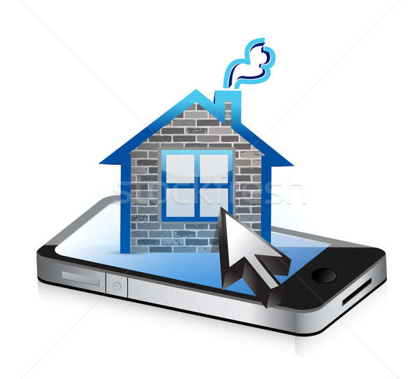 smartphone and home icon Stock photo © alexmillos