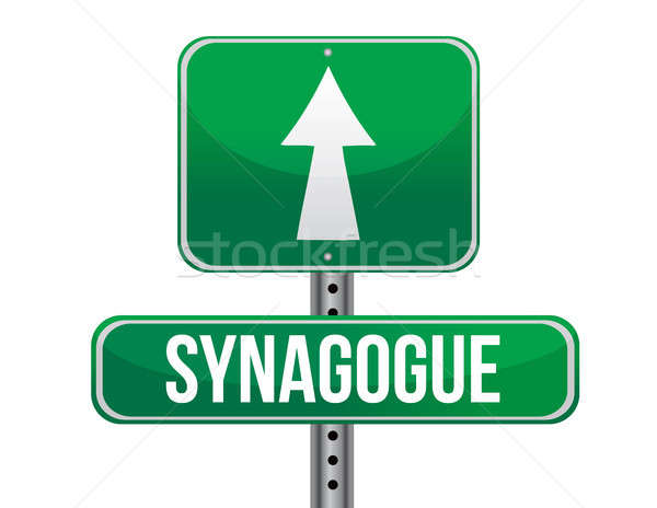 Stock photo: synagogue road sign