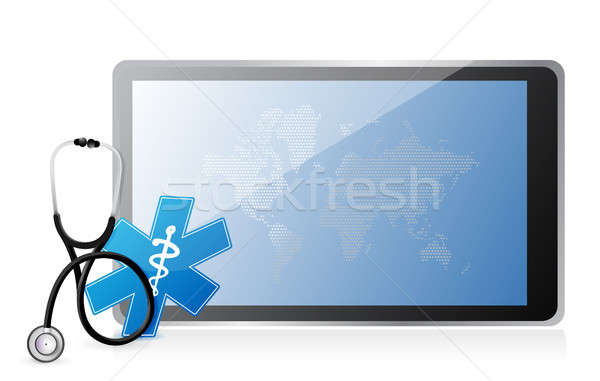 medical tablet with a Stethoscope Stock photo © alexmillos