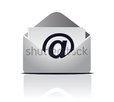 Plic e-mail semna izolat alb mână Imagine de stoc © alexmillos