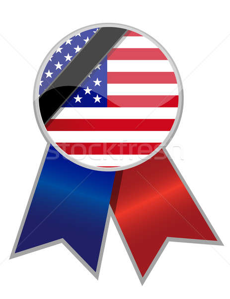 us ribbon with memorial black stripe Stock photo © alexmillos