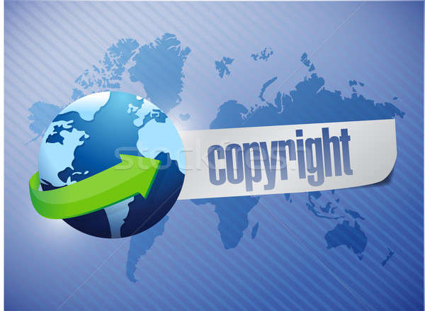 copyright globe concept illustration design over a world map bac Stock photo © alexmillos