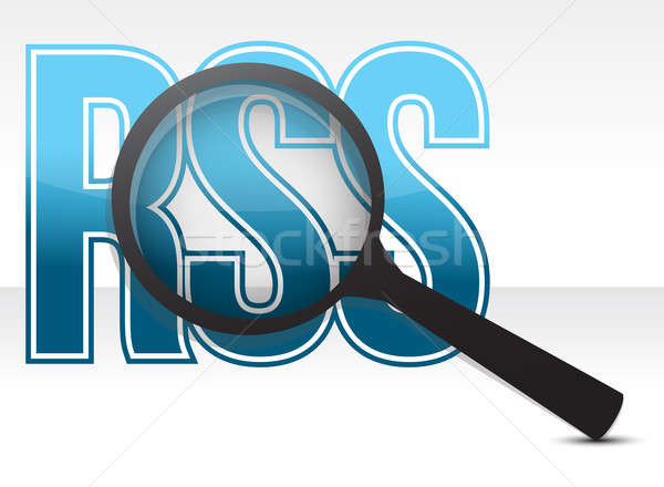 rss magnify glass illustration design over a white background Stock photo © alexmillos