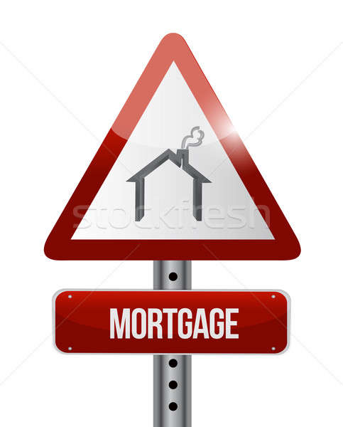 mortgage road sign illustration design over a white background Stock photo © alexmillos